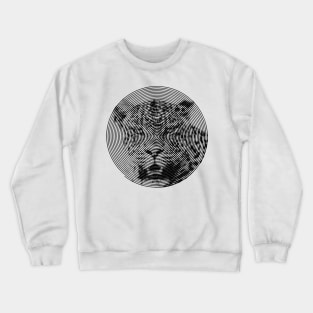 Leopard Face Close-up in Spiroglyphic Style Spiral Circles Crewneck Sweatshirt